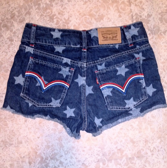 Levi's Pants - LEVI'S HIGH SHORTY SHORTS RED WHITE AND BLUE STARS